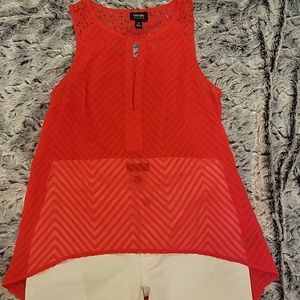 ❤️ 2 for $15 ❤️ Nicole by Nicole Miller Red High-Low Blouse Medium